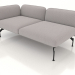 3d model 2-seater sofa module with an armrest on the left - preview