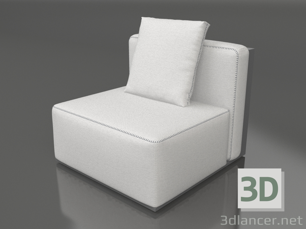 modello 3D Modulo divano, sezione 3 (Antracite) - anteprima