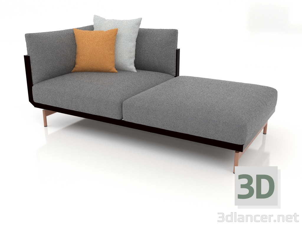 3d model Sofa module, section 2 right (Black) - preview