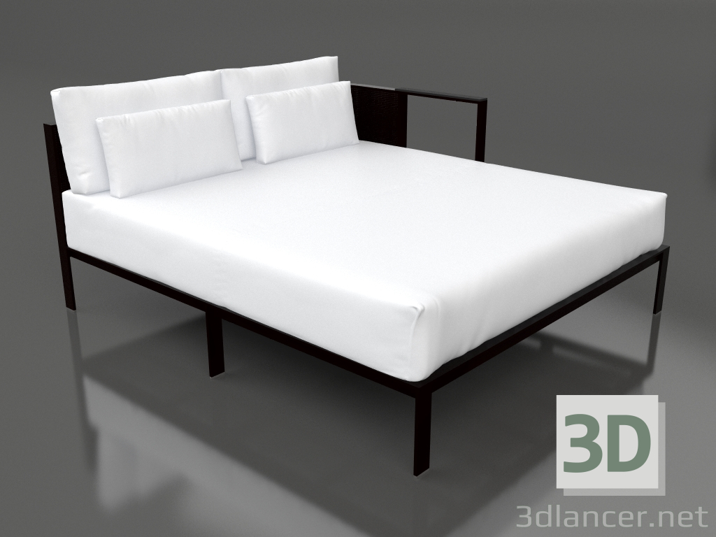 3d model Módulo de sofá XL, sección 2 izquierda (Negro) - vista previa