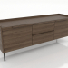 modello 3D Mobile TV 3 1500 mm (frassino alleggerito noce) - anteprima