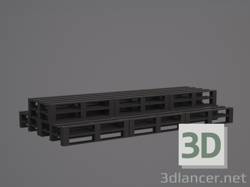 Modelo 3d palete - preview