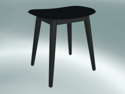 Tabouret en fibre avec base en bois (noir)