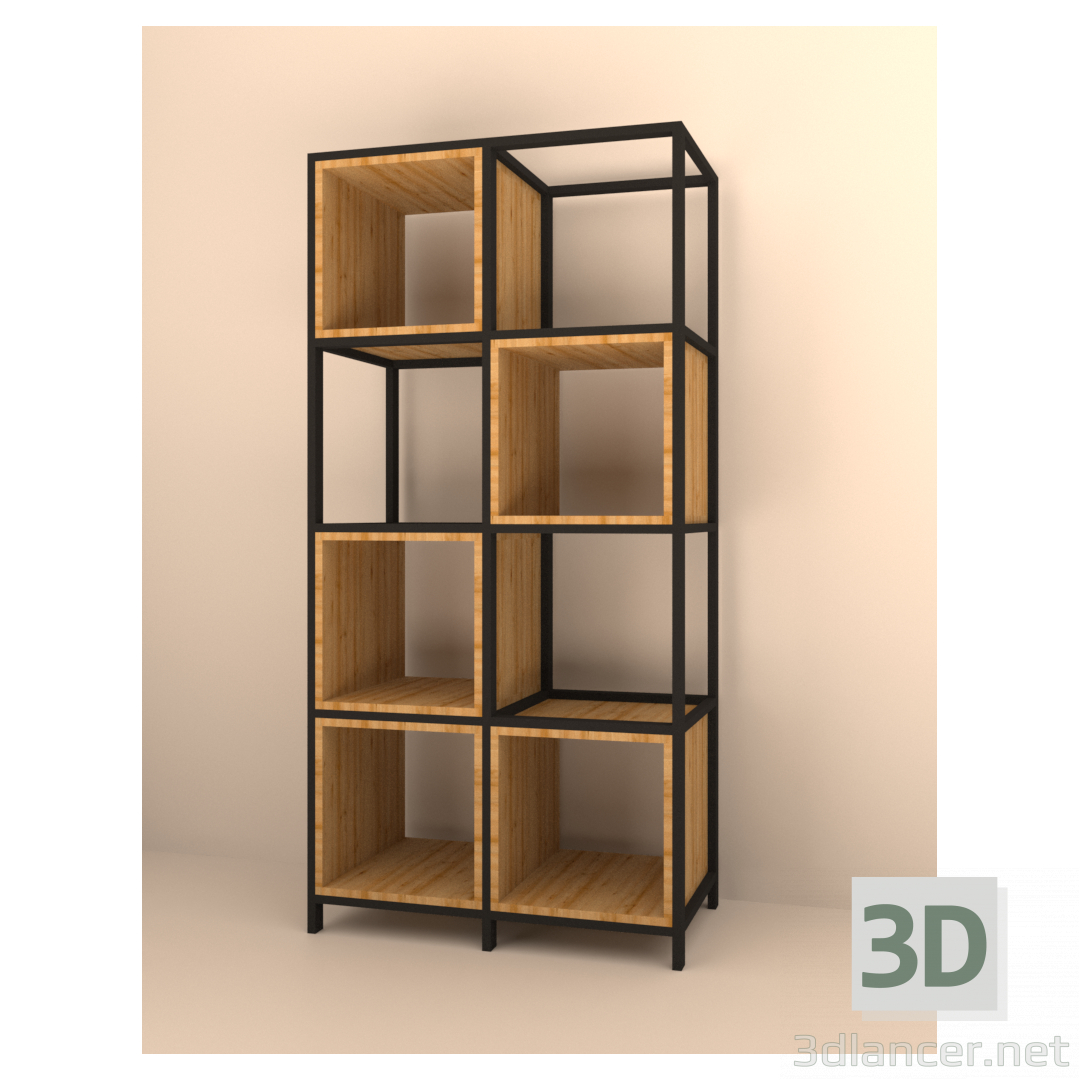 modello 3D di Scaffalature stile In soppalco comprare - rendering