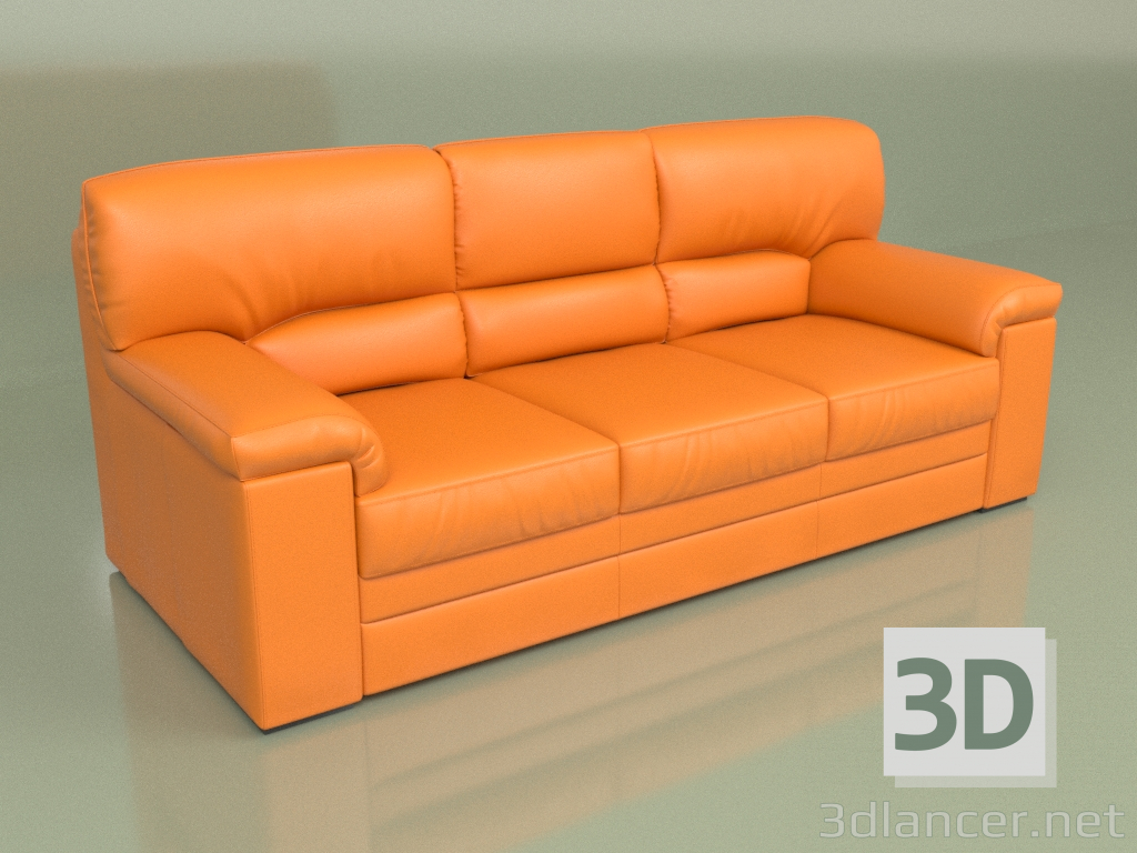 3D Modell Sofa Ella 3-Sitzer (Oranges Leder) - Vorschau