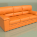 3d model Sofa Ella 3-seater (Orange leather) - preview