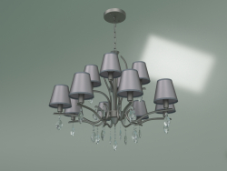 Lustre suspendu 10089-12 (nickel satiné - cristal clair Strotskis)