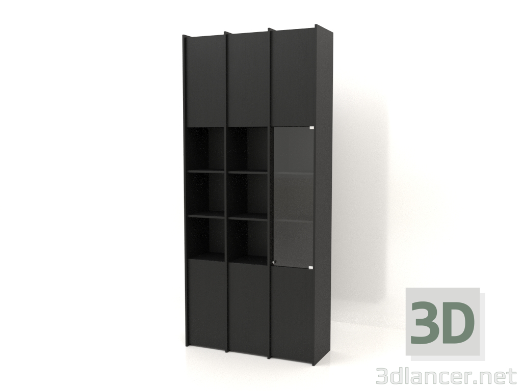 3d модель Модульный стеллаж ST 07 (1152х409х2600, wood black) – превью