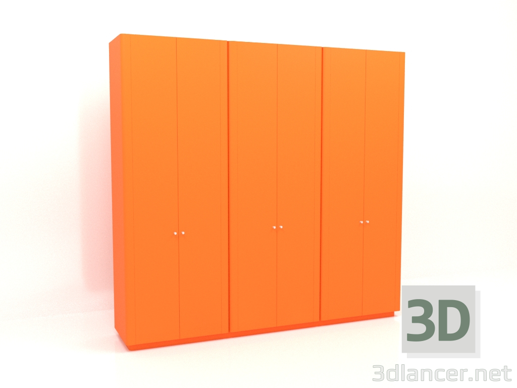 3d модель Шкаф MW 04 paint (3000х600х2850, luminous bright orange) – превью