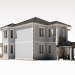 3d Two-storey residential building with a large terrace model buy - render