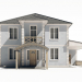 3d Two-storey residential building with a large terrace model buy - render