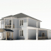 3d Two-storey residential building with a large terrace model buy - render