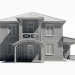 3d Two-storey residential building with a large terrace model buy - render