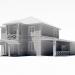 3d Two-storey residential building with a large terrace model buy - render