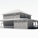 3d Two-storey residential building with a large terrace model buy - render