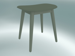 Tabouret en fibre avec base en bois (vert poussiéreux)