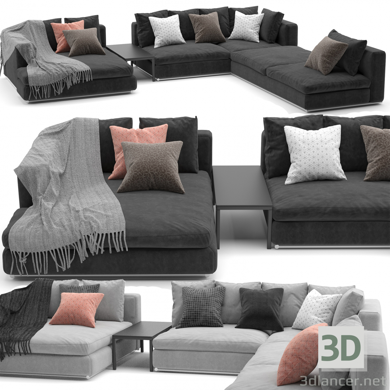 Hamilton Sofa Minotti 3D modelo Compro - render