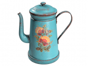 Retro coffee pot with grunge texture