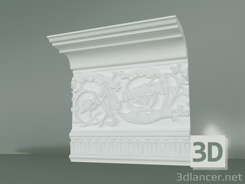 modello 3D Cornice prefabbricata in gesso KM004-1 - anteprima