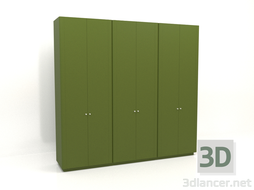 3d модель Шкаф MW 04 paint (3000х600х2850, green) – превью