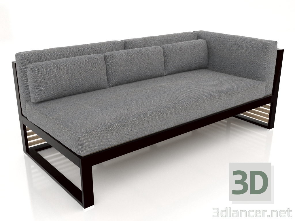 Modelo 3d Sofá modular, seção 1 direita (preto) - preview