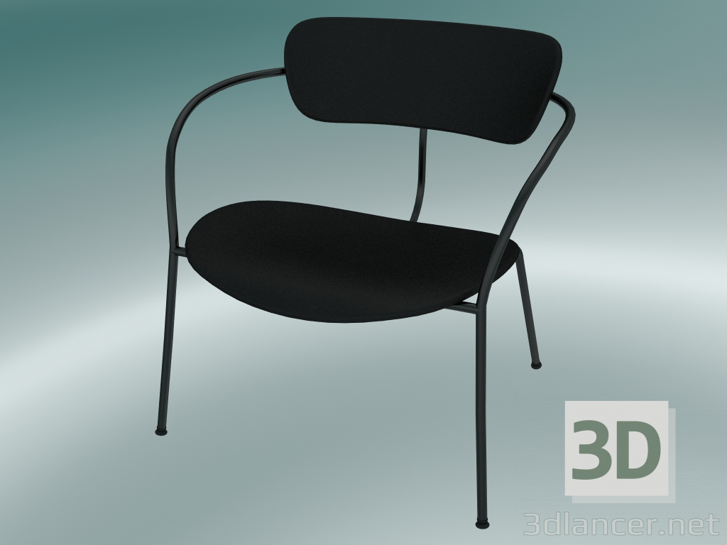 3D Modell Stuhlpavillon (AV11, H 70cm, 65x69cm, Leder - Schwarze Seide) - Vorschau