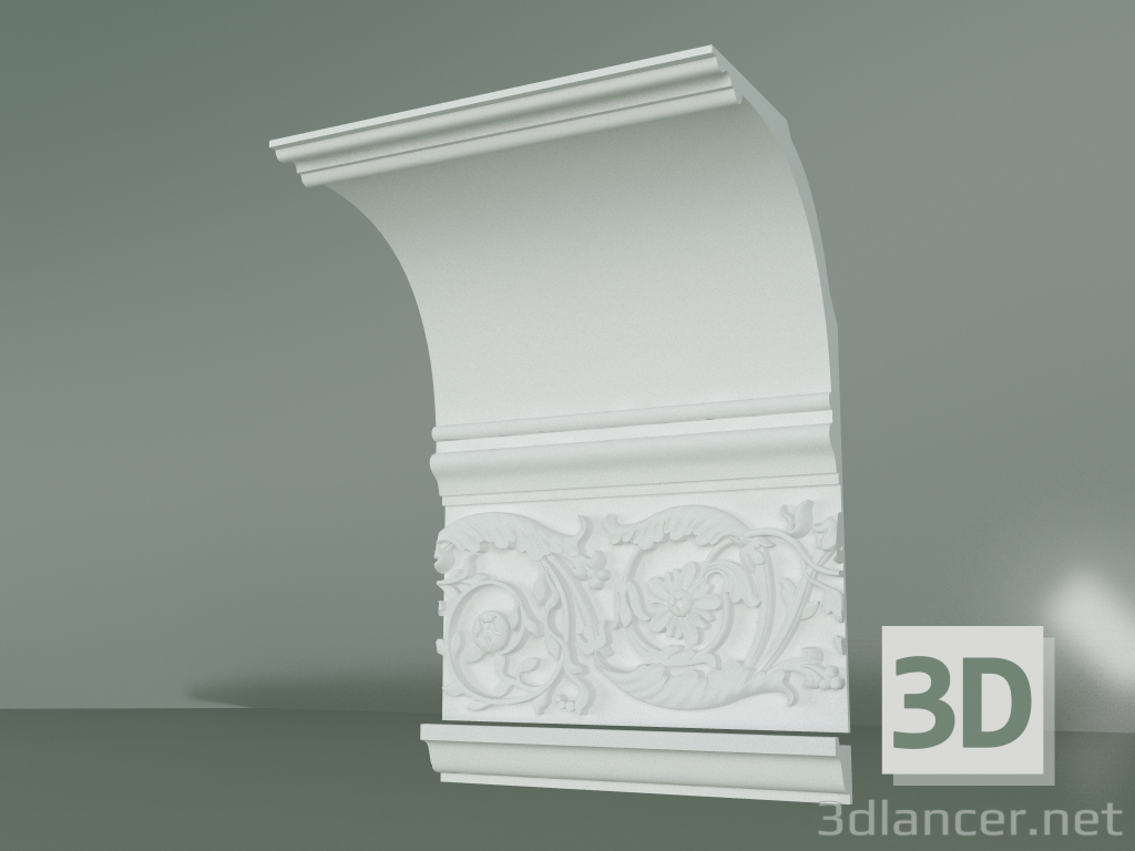 3d model Prefabricated gypsum cornice KM004-2 - preview