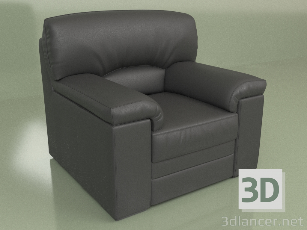 Modelo 3d Poltrona Ella (couro preto) - preview