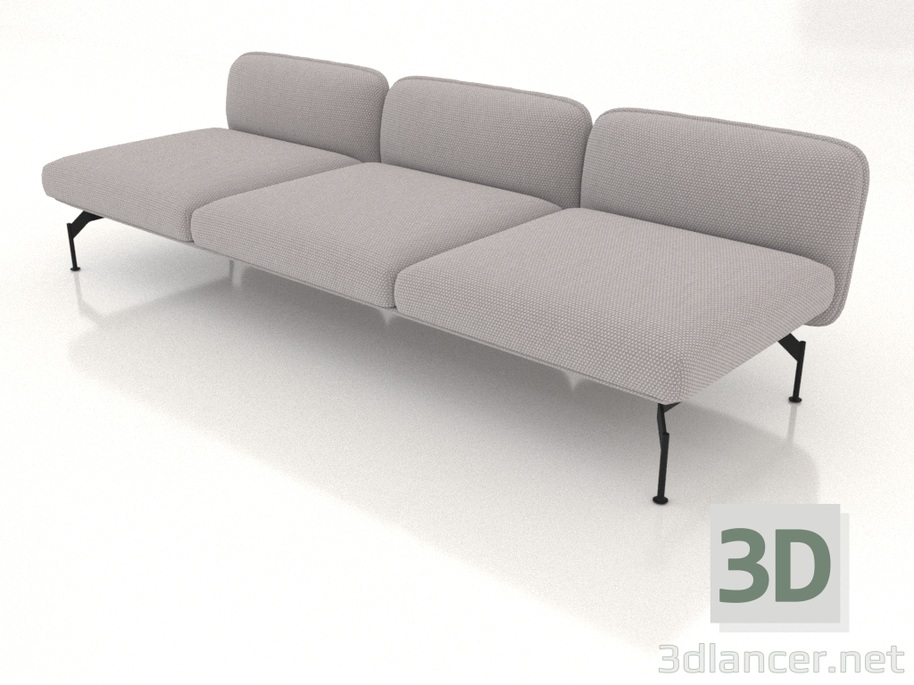 3D Modell Sofamodul 3 Sitze - Vorschau