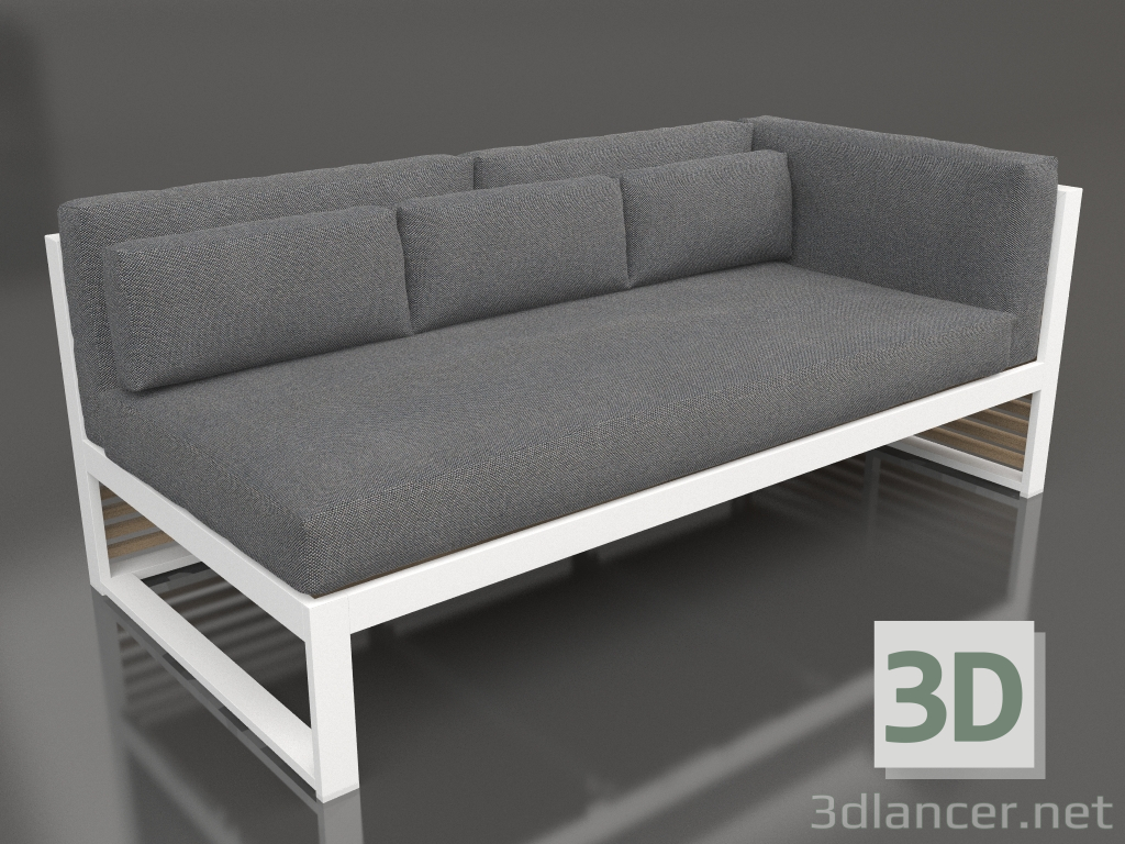 modèle 3D Canapé modulable, section 1 droite (Blanc) - preview