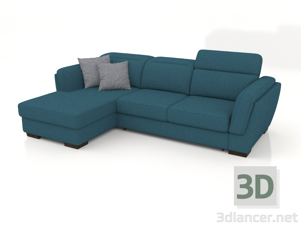 3d model Sofá Kelly con otomana (Aura 18) - vista previa