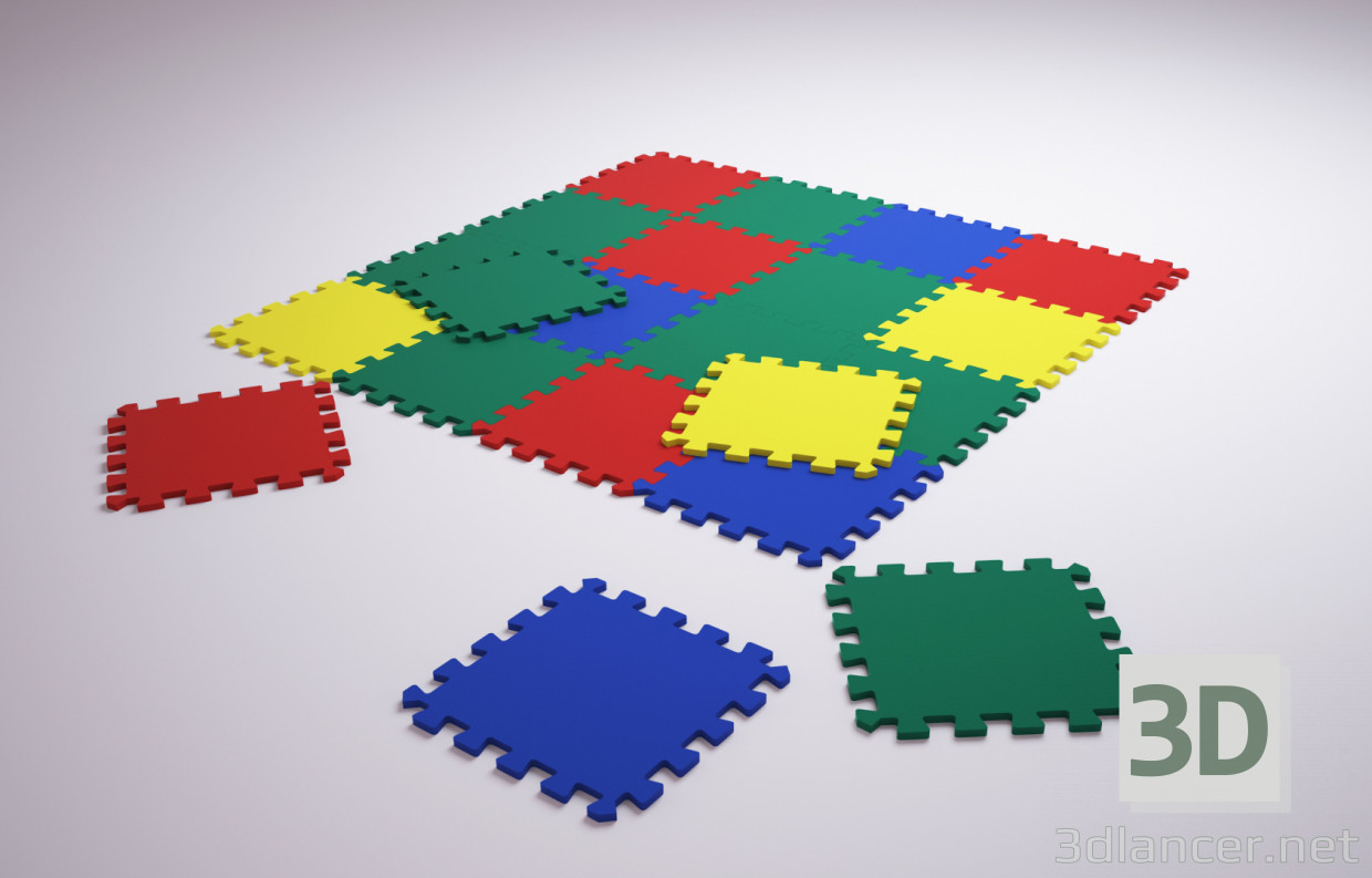 3d model rug puzzle - preview