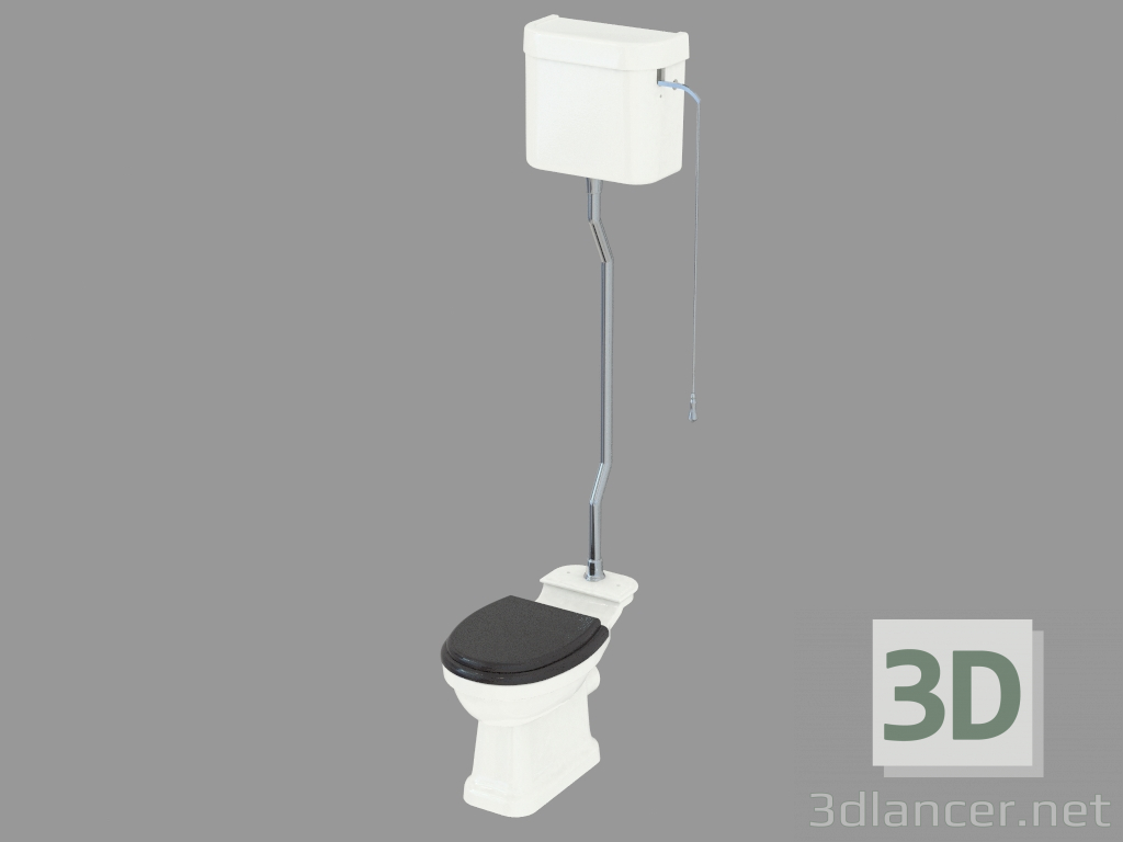 3d model cisterna del inodoro con altos azules - vista previa