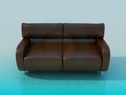 Brown leather sofa