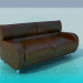 3d model Brown leather sofa - preview