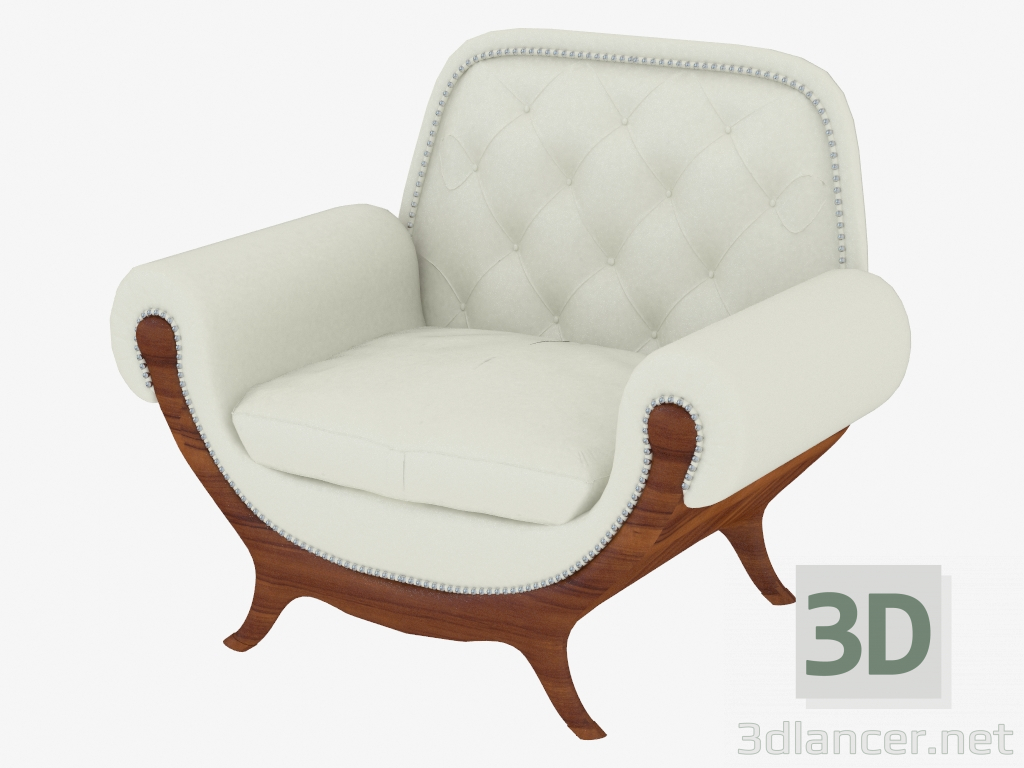 modello 3D Poltrona con morbide braccia classica (Art. 3713a JSL) - anteprima