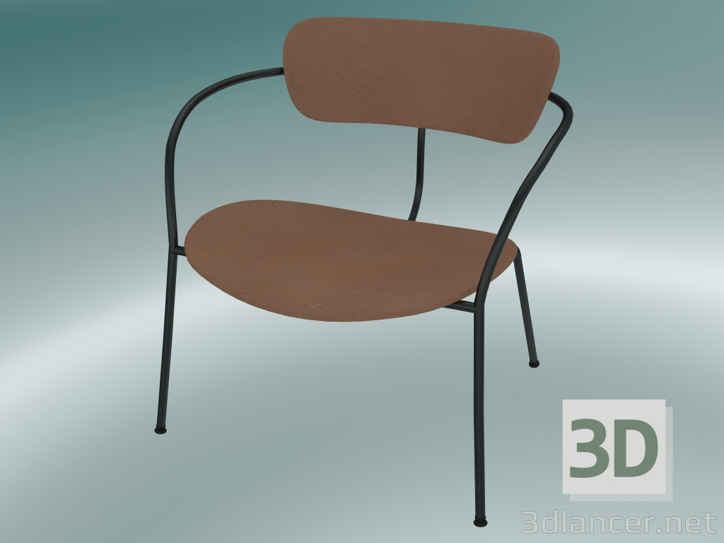 3D Modell Stuhlpavillon (AV11, H 70 cm, 65 x 69 cm, Leder - Cognac-Seide) - Vorschau