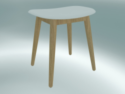 Tabouret en fibre avec base en bois (chêne, blanc)