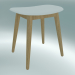 3d model Fiber stool with wood base (Oak, White) - preview