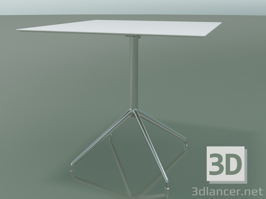 3d model Mesa cuadrada 5742 (H 72.5 - 79x79 cm, desplegado, Blanco, LU1) - vista previa