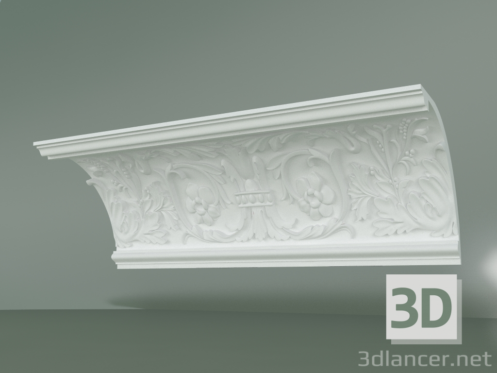 modello 3D Cornice prefabbricata in gesso KM005-1 - anteprima