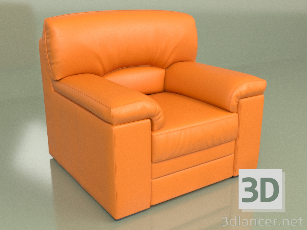 3d model Sillón Ella (cuero naranja) - vista previa