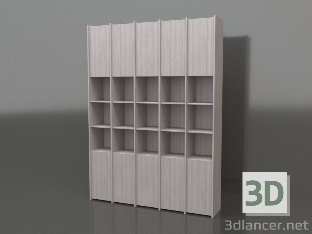 modello 3D Scaffalatura modulare ST 07 (1908х409х2600, legno chiaro) - anteprima