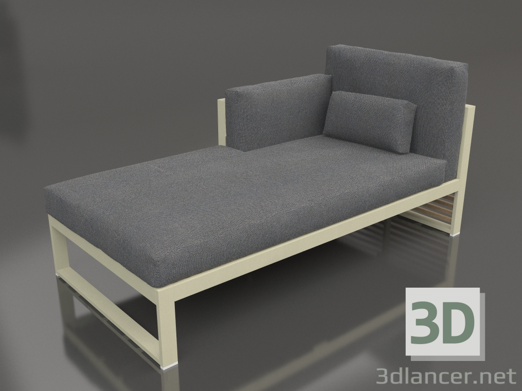 3D Modell Modulares Sofa, Abschnitt 2 links, hohe Rückenlehne (Gold) - Vorschau