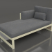 3D Modell Modulares Sofa, Abschnitt 2 links, hohe Rückenlehne (Gold) - Vorschau