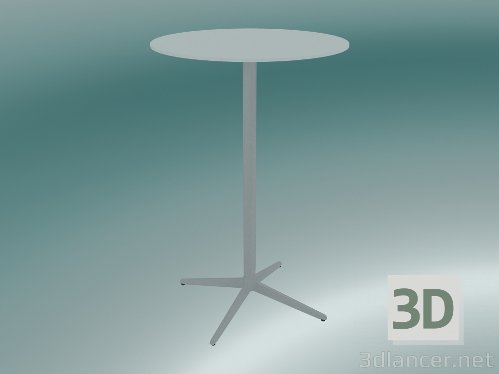 modello 3D Tavolo MISTER X (9506-71 (Ø70cm), H 108cm, bianco, bianco) - anteprima