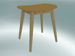 Tabouret en fibre avec base en bois (chêne, ocre)