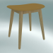 3d model Taburete de fibra con base de madera (roble, ocre) - vista previa