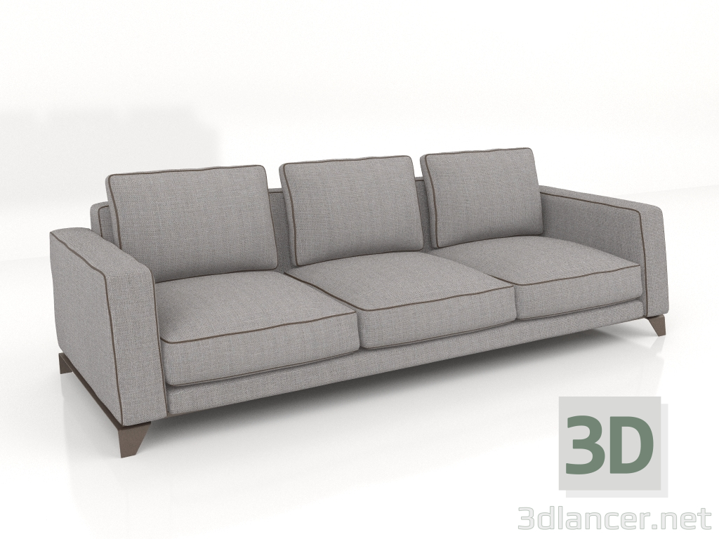 3d model Sofá de 3 plazas (B129) - vista previa