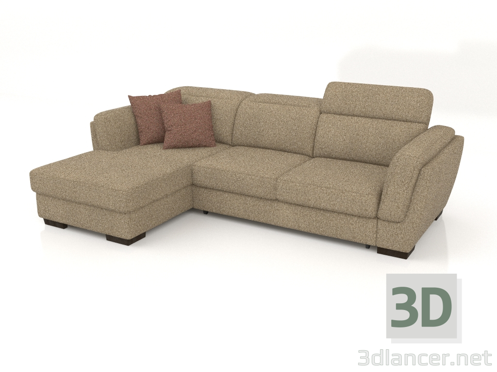 modèle 3D Canapé Kelly avec pouf (Bengasi 05) - preview